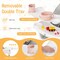 Costway Baby High Chair Wooden Feeding Chair with 4-Gear Tray & Removable Cushion Beige/Grey